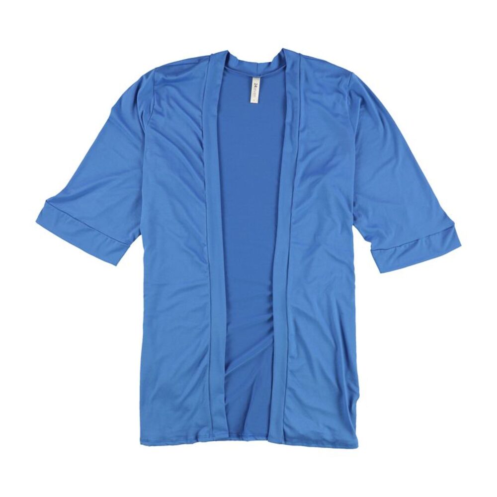 24seven Womens Simple Cardigan Sweater, Blue, Plus Size, 2X, DM